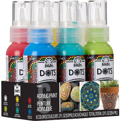 FolkArt Dots Acrylic Dotting Paint Set 6 Colors