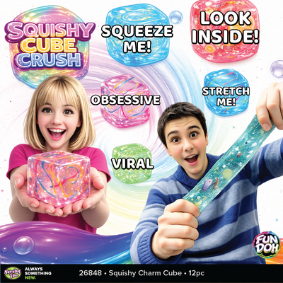 Fun Doh Squishy Cube Crush Fidget Toy Variety