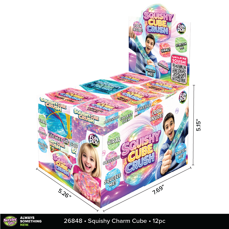 Fun Doh Squishy Cube Crush Fidget Toy Variety