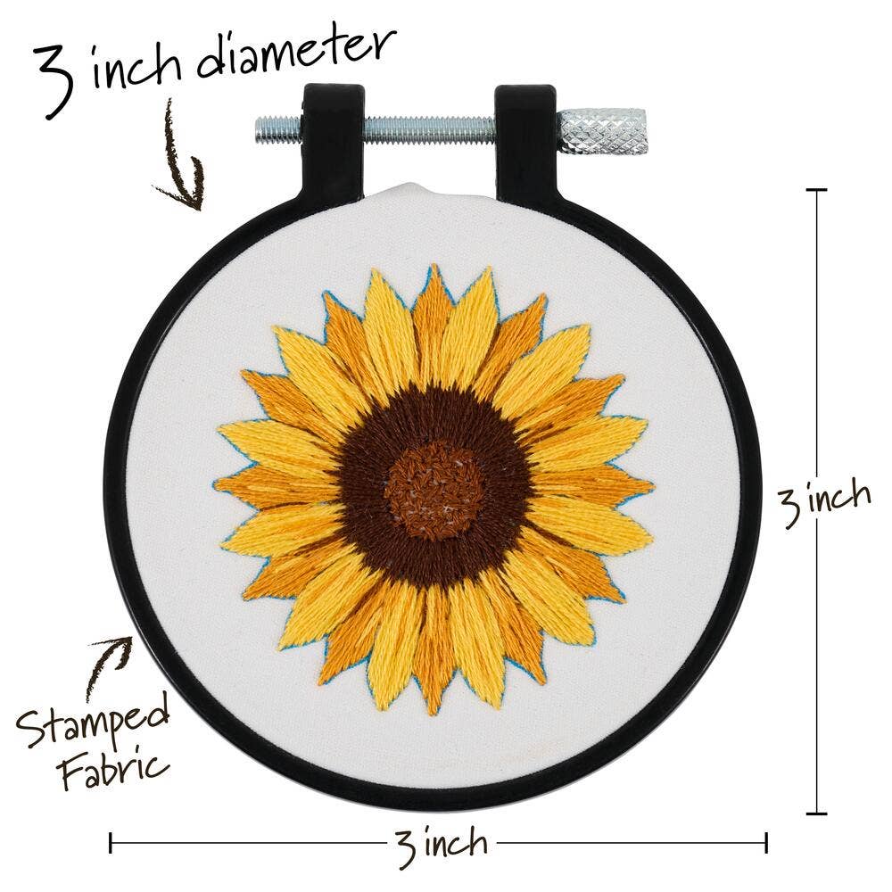 Bucilla® Stamped Embroidery Kit - Golden Sunflower 3"