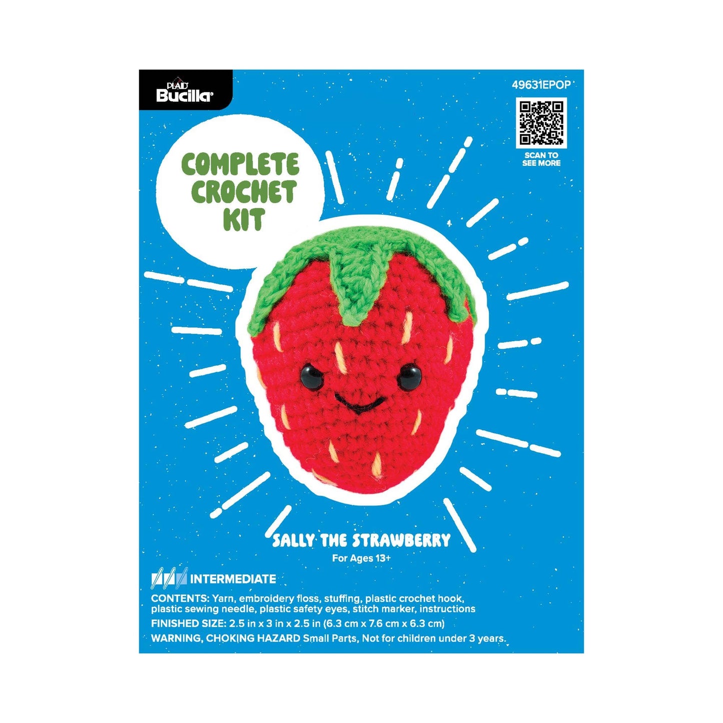 Bucilla ® Amigurumi Crochet Kit – Sally the Strawberry 3”