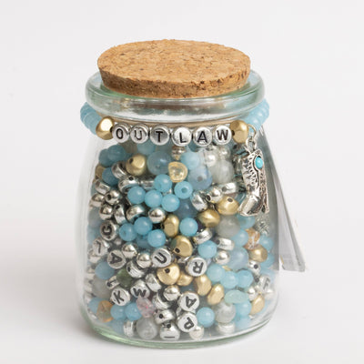 Outlaw Silver Alphabet and Cowboy Boot Charm DIY Bead Kit
