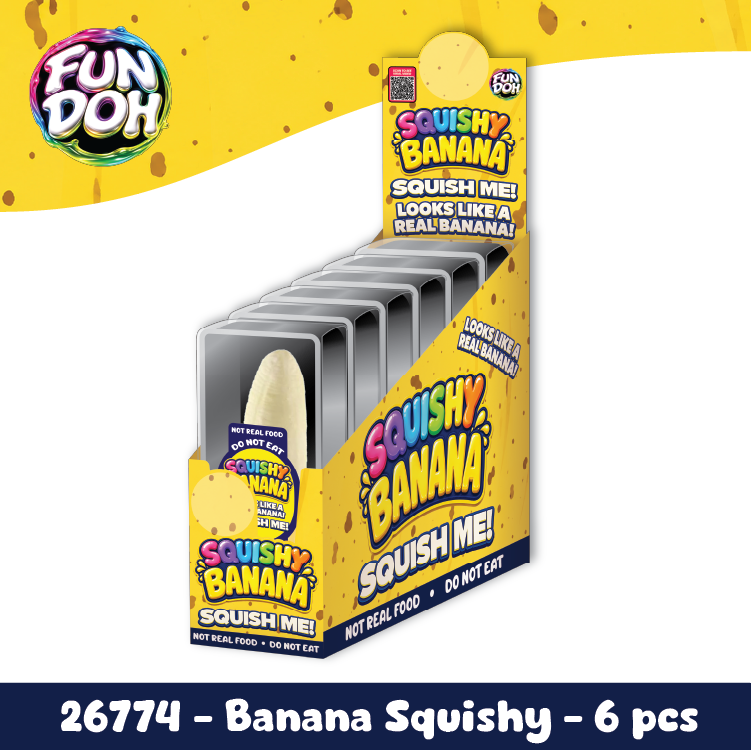 Fun Doh Squishy Banana - Viral Fidget & Stress Relief Toy