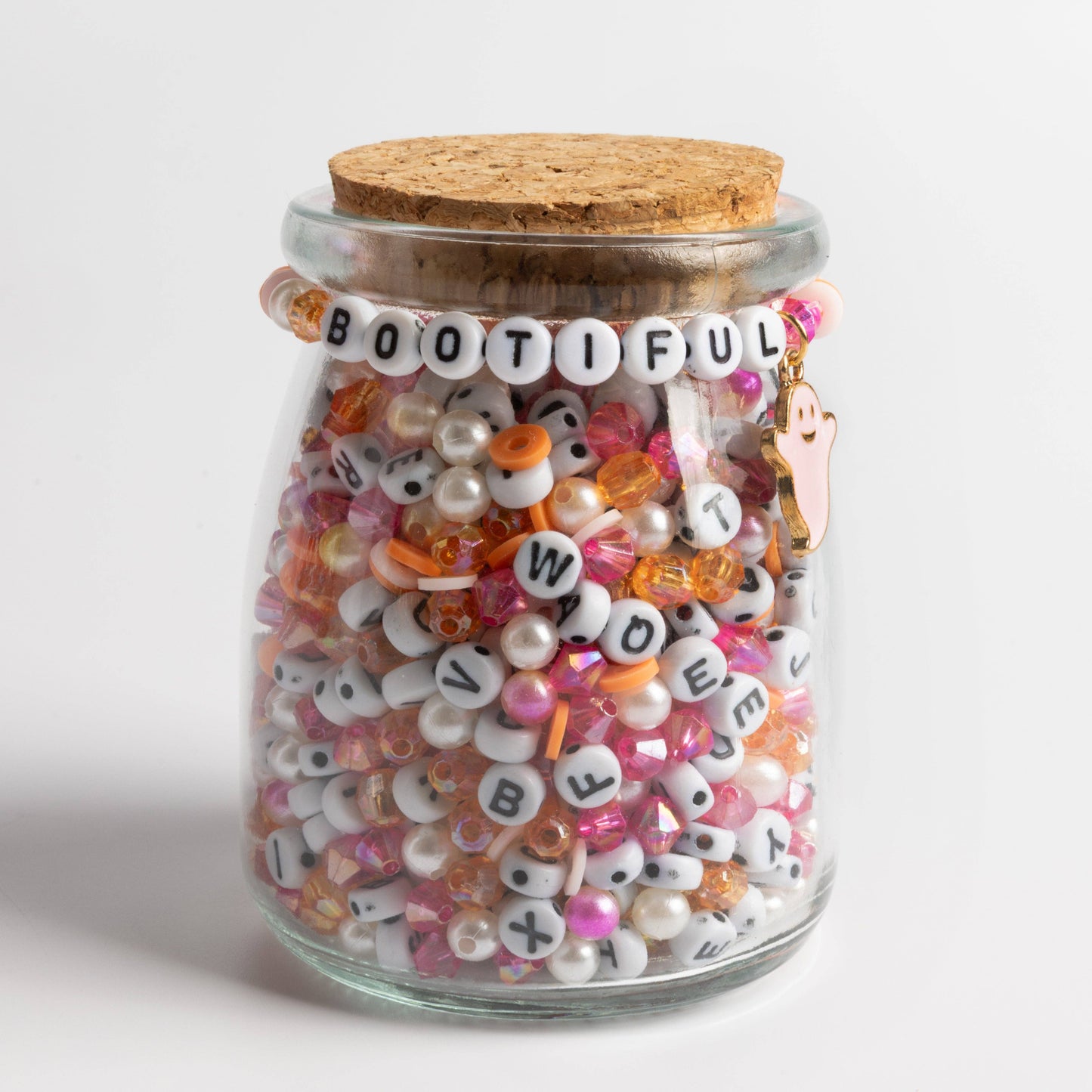Bootiful Letter Bead Jar with Pink Ghost Charm DIY Bracelet Kit
