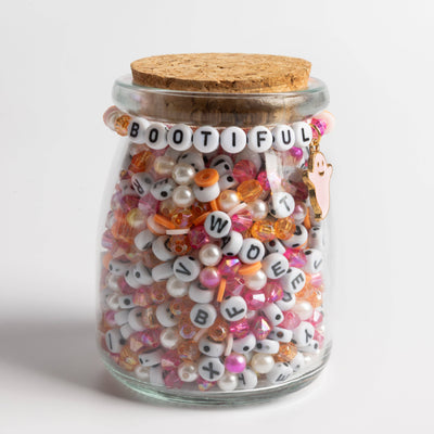 Bootiful Letter Bead Jar with Pink Ghost Charm DIY Bracelet Kit