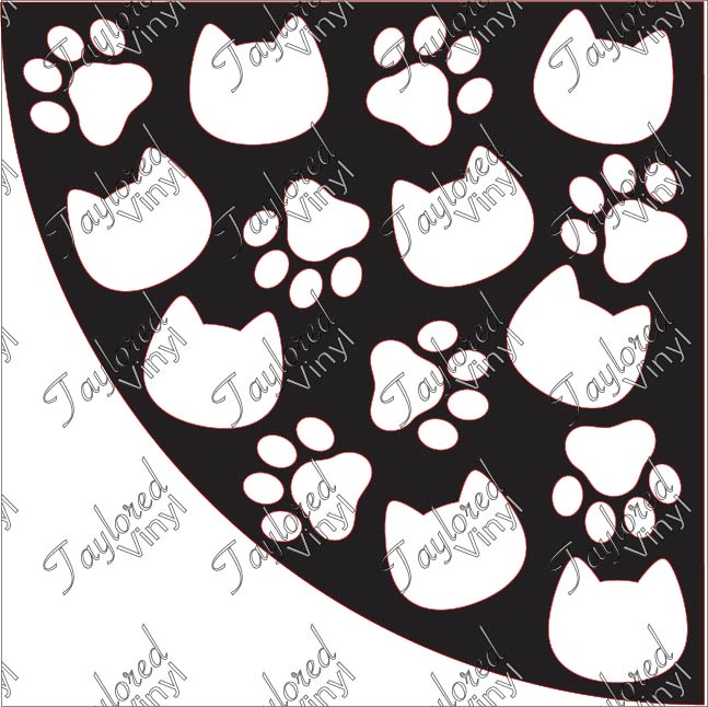 Cats and Paws Acrylic Bleach Sleeve Stencil