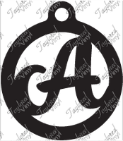 A Circle Monogram Acrylic Blank Keychain