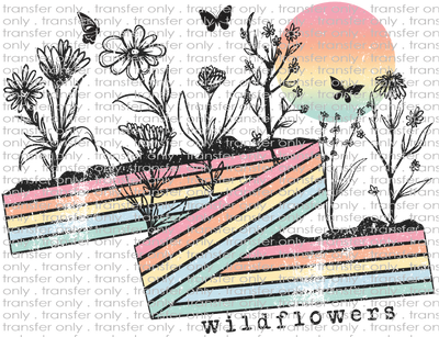 ADV 94 Distressed Wildflowers Rainbow Colors