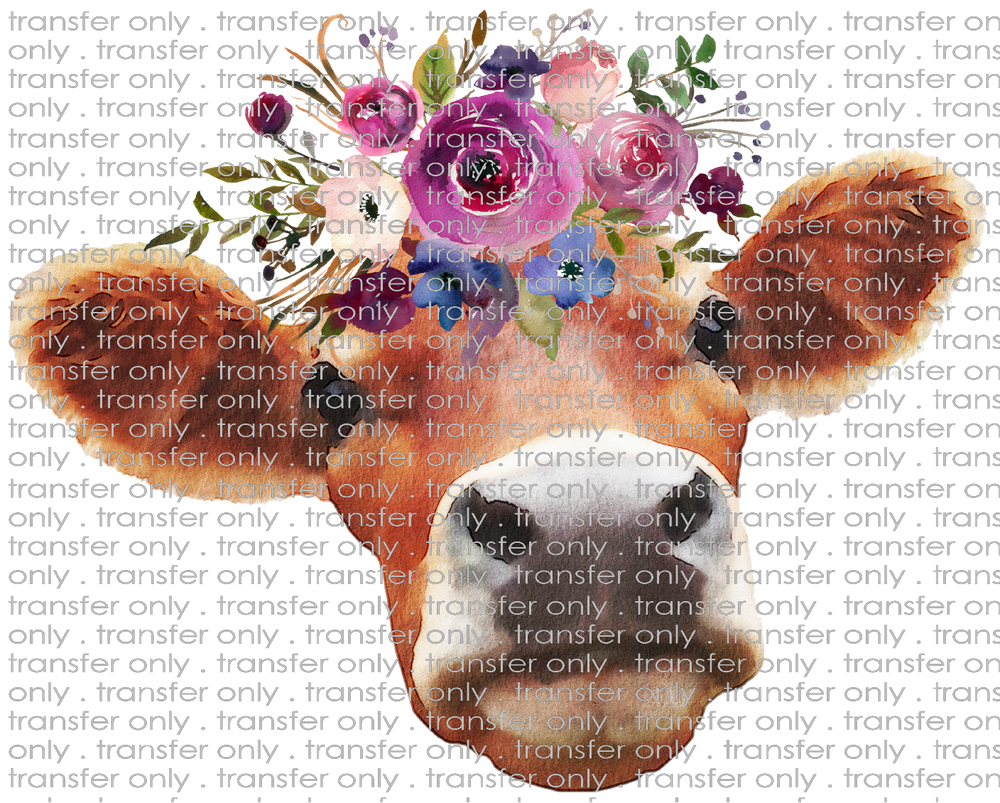 ANM 1 Brown Cow with Flowers