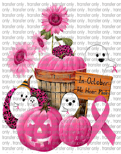 AWR 141 In October We Wear Pink Ghosts Pumpkins