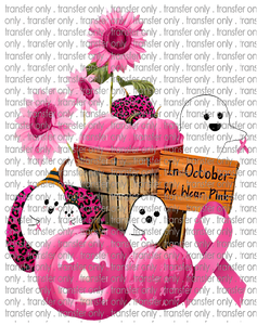 AWR 141 In October We Wear Pink Ghosts Pumpkins