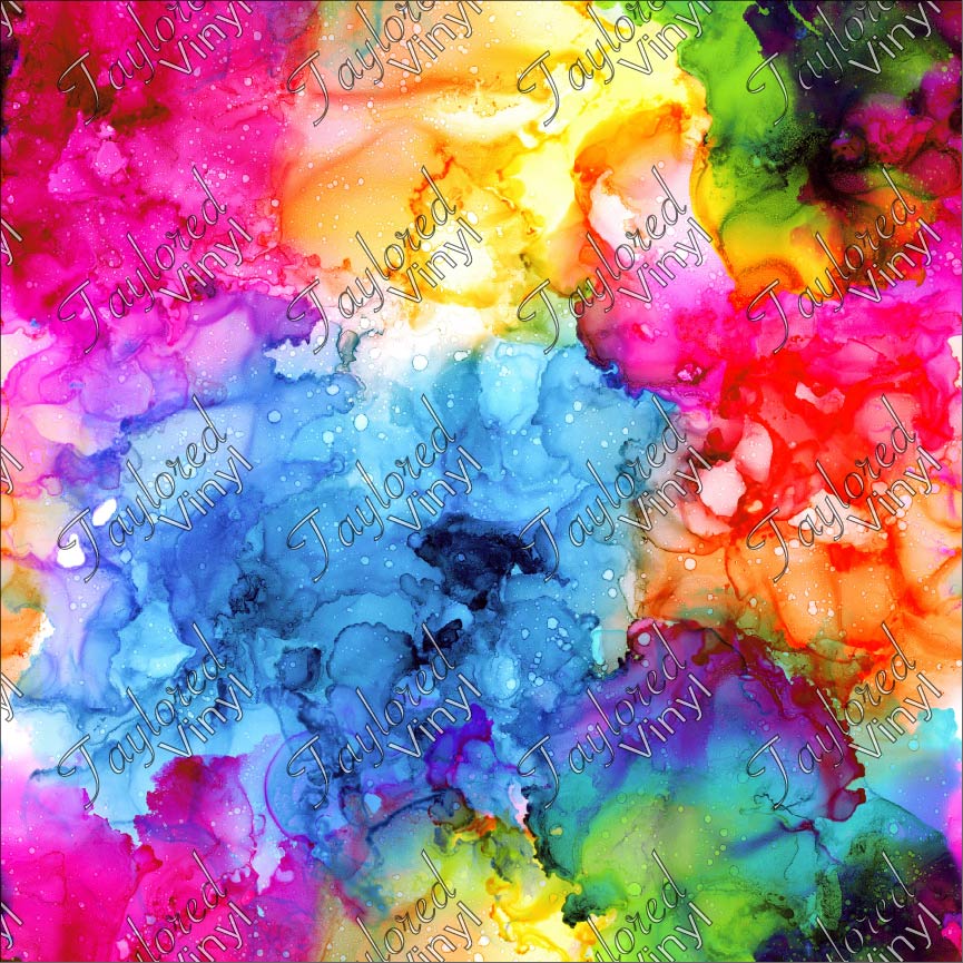 Abstract Resin + Alcohol Ink + Glass Glitter Watercolor Style Rainbow Wall  Art, 24×24 inch Gallery
