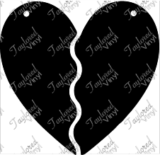 Broken Heart Acrylic Blank Key Chain