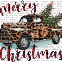CHR 194 Buffalo Plaid Merry Christmas Leopard Truck