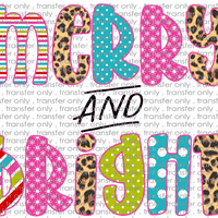 CHR 197 Merry and Bright Pink Cheetah Teal