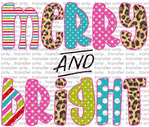 CHR 197 Merry and Bright Pink Cheetah Teal