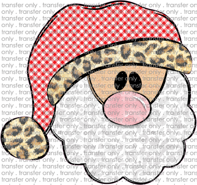 CHR 231 Santa Red Gingham Leopard Hat