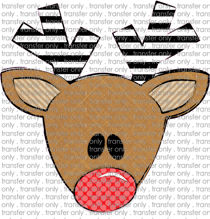 CHR 232 Reindeer Stripe Antlers Red Dot Nose