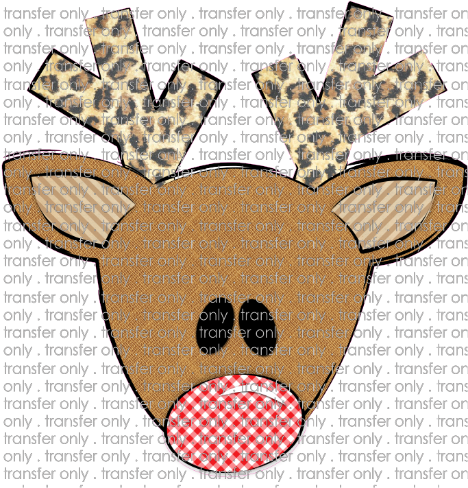 CHR 234 Reindeer Leopard Antlers Gingham Nose