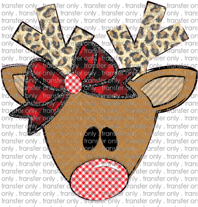 CHR 235 Reindeer Leopard Antlers Gingham Nose Buffalo Bow