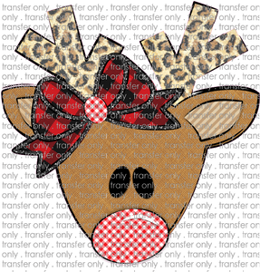CHR 235 Reindeer Leopard Antlers Gingham Nose Buffalo Bow