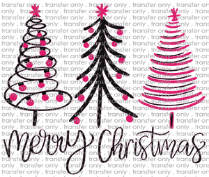 CHR 274 Merry Christmas Pink Black Tree