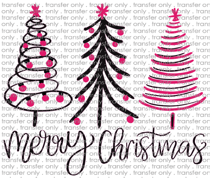 CHR 274 Merry Christmas Pink Black Tree