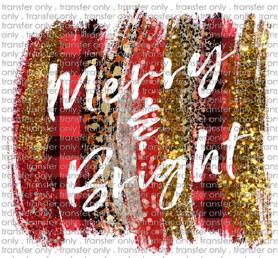 CHR 303 Merry Bright Red Buffalo Leopard and Gold Glitter