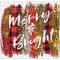 CHR 303 Merry Bright Red Buffalo Leopard and Gold Glitter