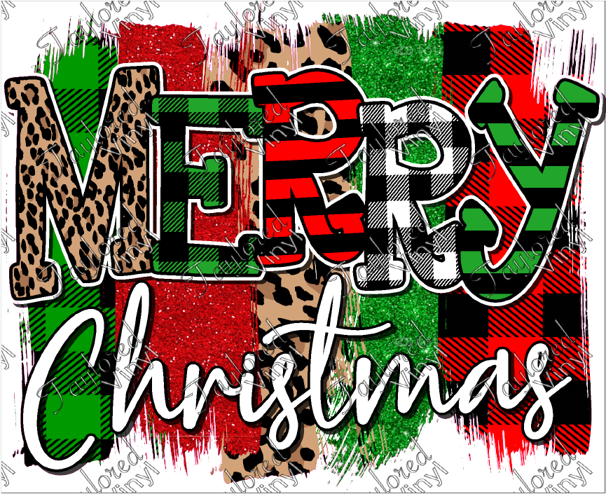 CHR 469 Merry Christmas Plaid with Brushstroke