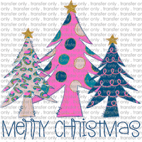CHR 549 Merry Christmas Tree Pink and Gold Glitter