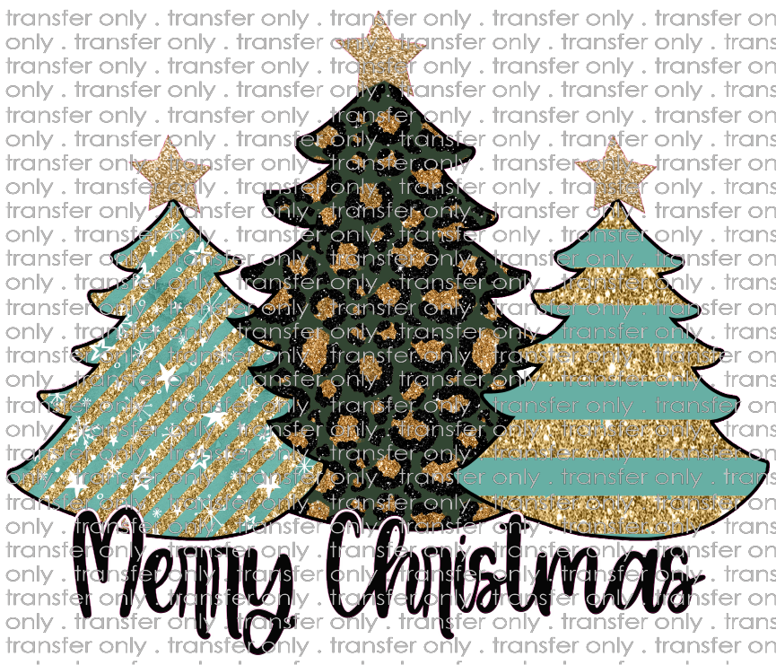 CHR 550 Merry Christmas Green Leopard Tree