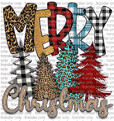 CHR 644 Leopard Plaid MerryChristmas