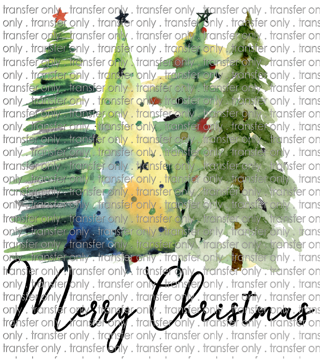 CHR 731 Merry Christmas Watercolor Trees