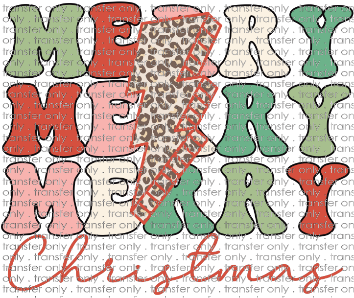 CHR 734 Retro Merry Christmas Leopard