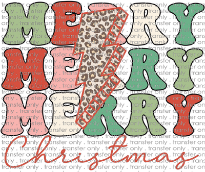 CHR 734 Retro Merry Christmas Leopard