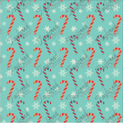 P-CHR-32 Christmas Candy Canes on Teal
