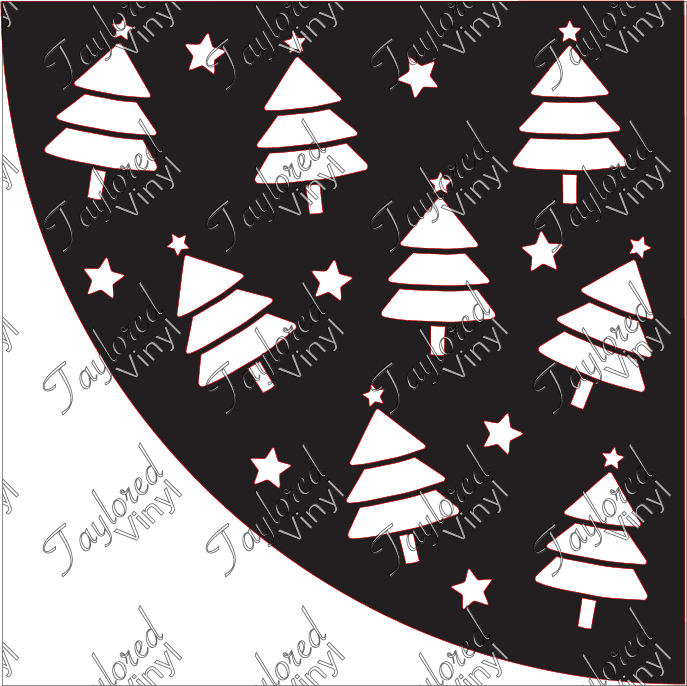 Christmas Trees 02 Acrylic Bleach Sleeve Stencil