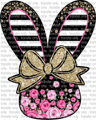 EST 23 Bunny Black Pink Flowers Black Stripes