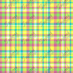 P-EST-06 Easter Plaid Bright Yellow, green and pink