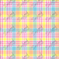 P-EST-26 Easter Spring Plaid Yellow, Pink and Blue