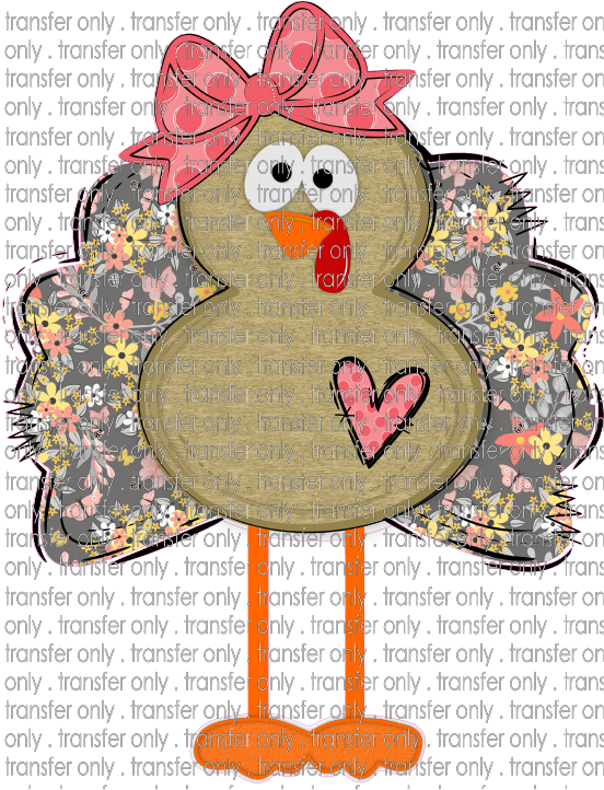 FALL 113 Girl Turkey Tall Gray Flowers Plaid