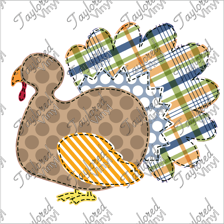 FALL 173 Fall Faux Plaid Turkey