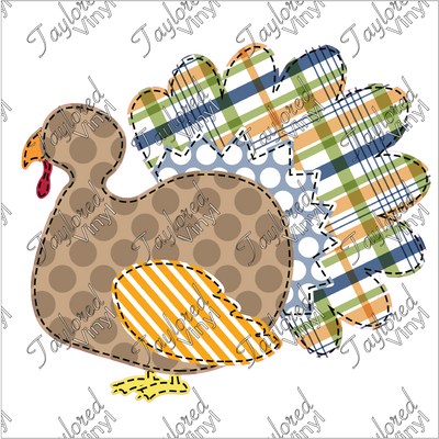 FALL 173 Fall Faux Plaid Turkey