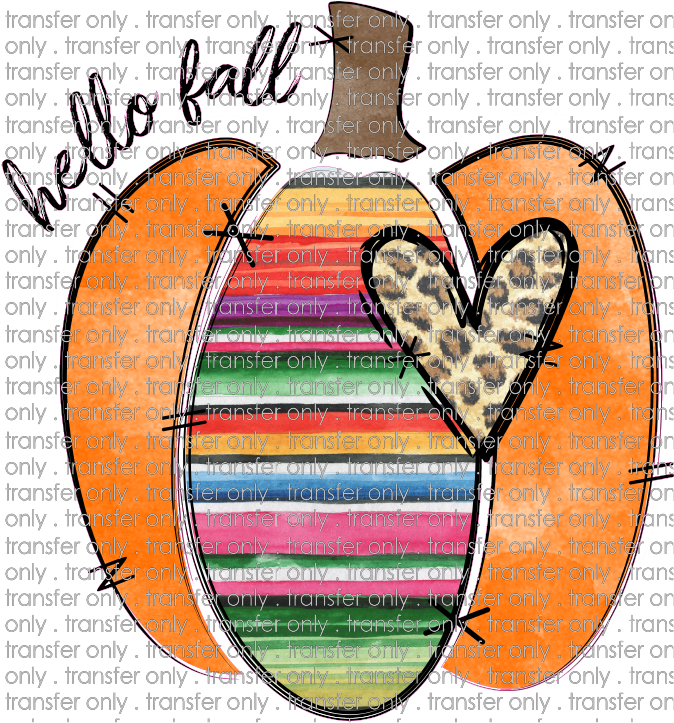 FALL 31 Hello Fall Serape Pumpkin