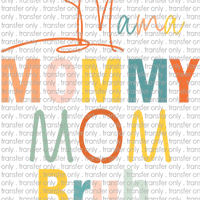 FAM 100 Rainbow Script Mama Mommy Mom Bruh