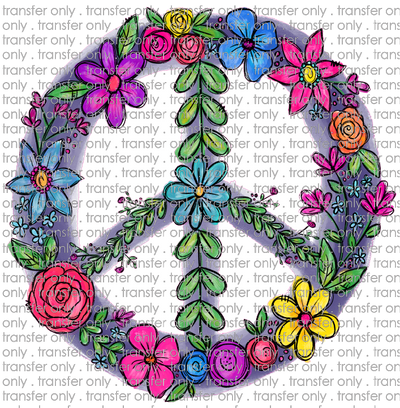 FLW 6 Colorful Floral Peace Sign