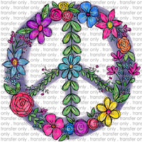 FLW 6 Colorful Floral Peace Sign