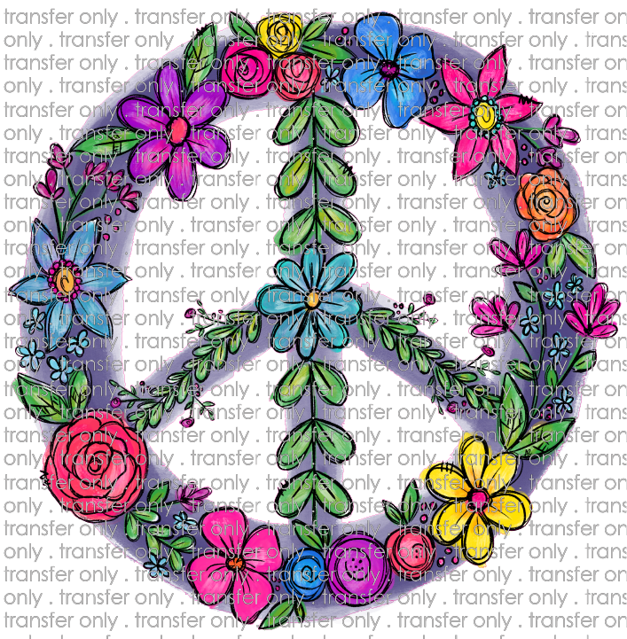 FLW 6 Colorful Floral Peace Sign