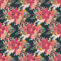 P-FLO-158 Floral Navy and Pink